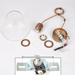 Suspension Puestito Laiton, 1 lumière