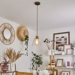 Suspension Puestito Laiton, 1 lumière