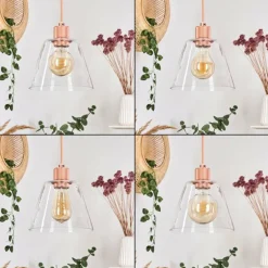 Suspension Puestito Or, Rose, 1 lumière