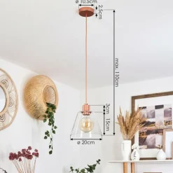 Suspension Puestito Or, Rose, 1 lumière
