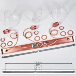 Suspension Puestito Or, Rose, 3 lumières