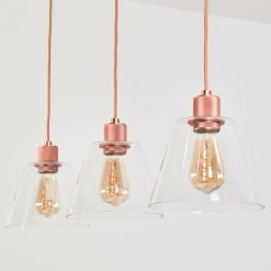 Suspension Puestito Or, Rose, 3 lumières