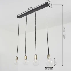 Suspension Quento Noir doré, 4 lumières