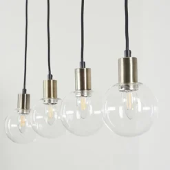 Suspension Quento Noir doré, 4 lumières