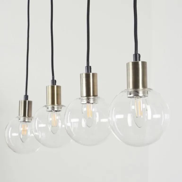 Suspension Quento Noir doré, 4 lumières