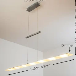 Suspension Ramsele LED Chrome, Nickel mat, 7 lumières