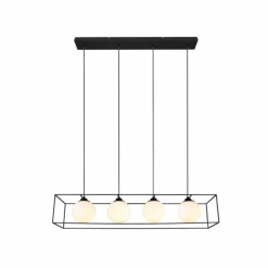 Suspension Reality GABBIA Noir, 4 lumières