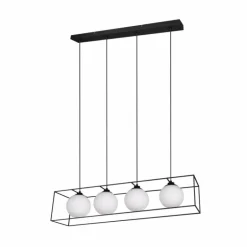 Suspension Reality GABBIA Noir, 4 lumières