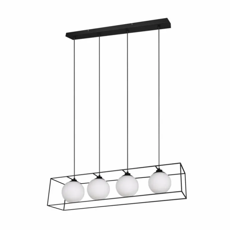 Suspension Reality GABBIA Noir, 4 lumières