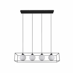 Suspension Reality GABBIA Noir, 4 lumières