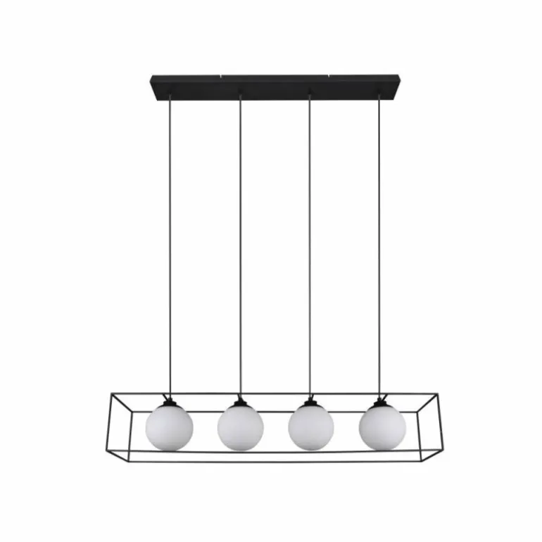 Suspension Reality GABBIA Noir, 4 lumières
