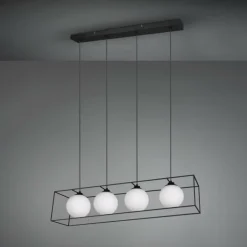 Suspension Reality GABBIA Noir, 4 lumières