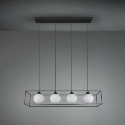 Suspension Reality GABBIA Noir, 4 lumières