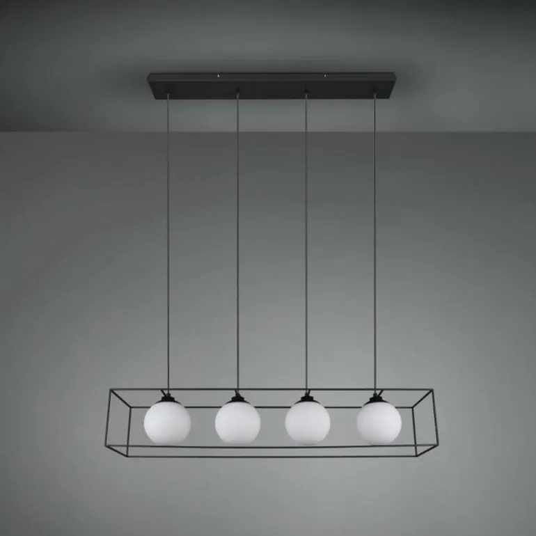Suspension Reality GABBIA Noir, 4 lumières