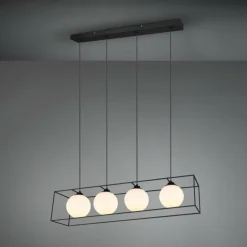 Suspension Reality GABBIA Noir, 4 lumières