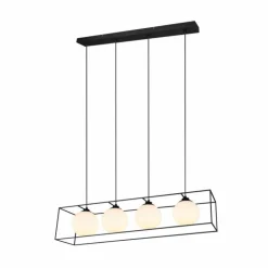 Suspension Reality GABBIA Noir, 4 lumières