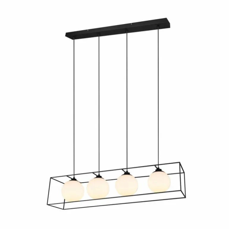 Suspension Reality GABBIA Noir, 4 lumières