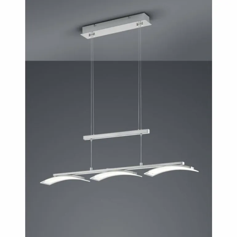 Suspension Reality Ikaria LED Nickel mat, 3 lumières