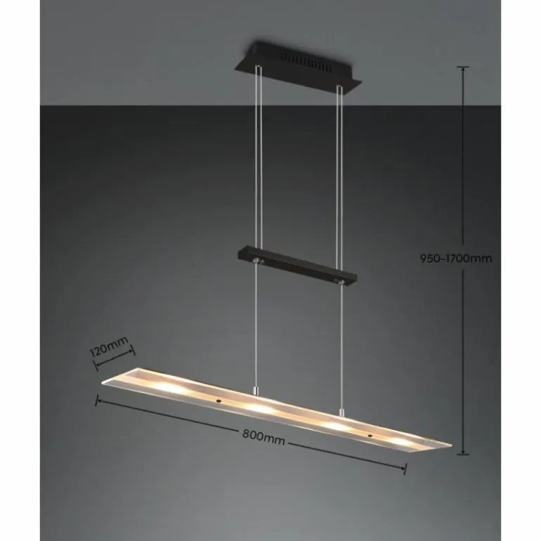 Suspension Reality MILOS LED Noir, 4 lumières