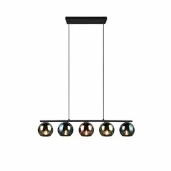 Suspension Reality SHELDON Noir, 5 lumières