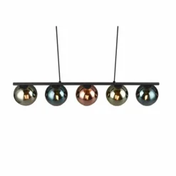 Suspension Reality SHELDON Noir, 5 lumières