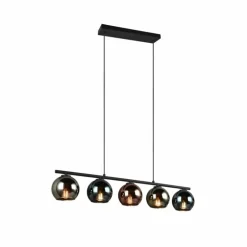 Suspension Reality SHELDON Noir, 5 lumières
