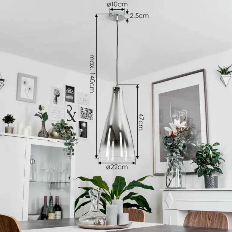 Suspension Rehula Chrome, 1 lumière