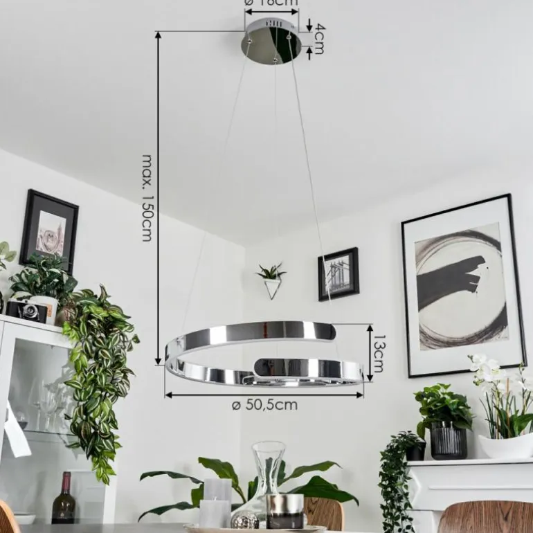Suspension Rosemond LED Chrome, 1 lumière