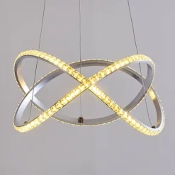Suspension Saginaw LED Nickel mat, 1 lumière, Télécommandes, Changeur de couleurs
