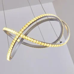 Suspension Saginaw LED Nickel mat, 1 lumière, Télécommandes, Changeur de couleurs