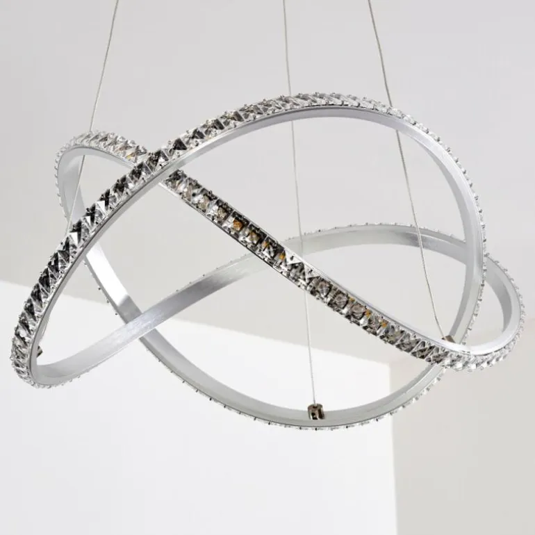 Suspension Saginaw LED Nickel mat, 1 lumière, Télécommandes, Changeur de couleurs