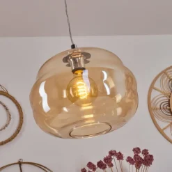 Suspension Salameo Argenté, 1 lumière