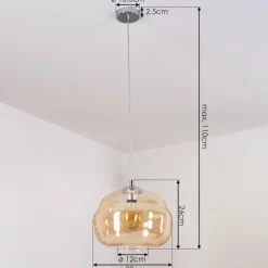 Suspension Salameo Argenté, 1 lumière