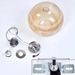 Suspension Salameo Argenté, 1 lumière