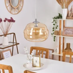 Suspension Salameo Argenté, 1 lumière