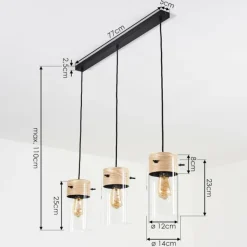 Suspension Sarteano Noir, 3 lumières