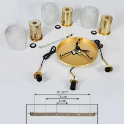 Suspension Scone Or, Laiton, 3 lumières