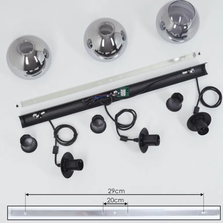 Suspension Sernf Noir, 3 lumières