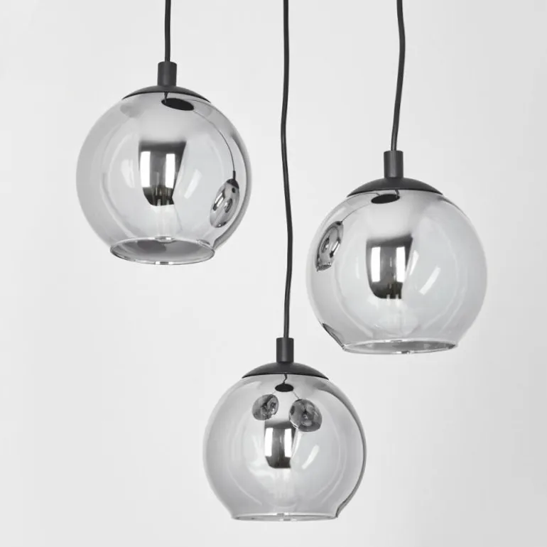 Suspension Sernf Noir, 3 lumières