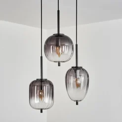 Suspension Skiatook Noir, 3 lumières