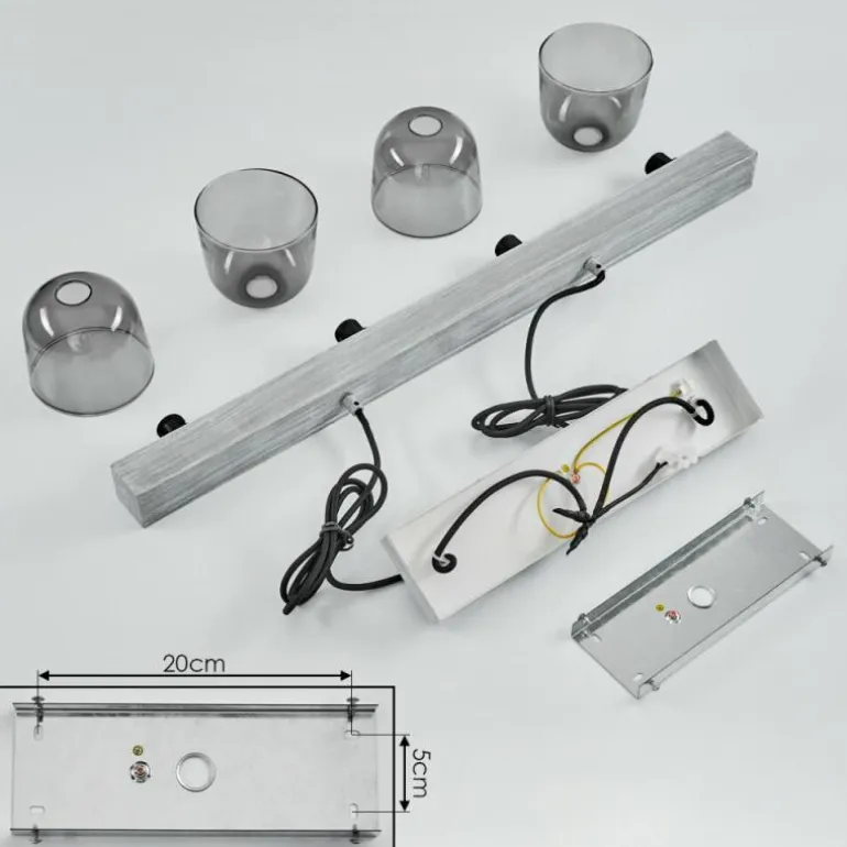 Suspension Skovde Argenté, 4 lumières