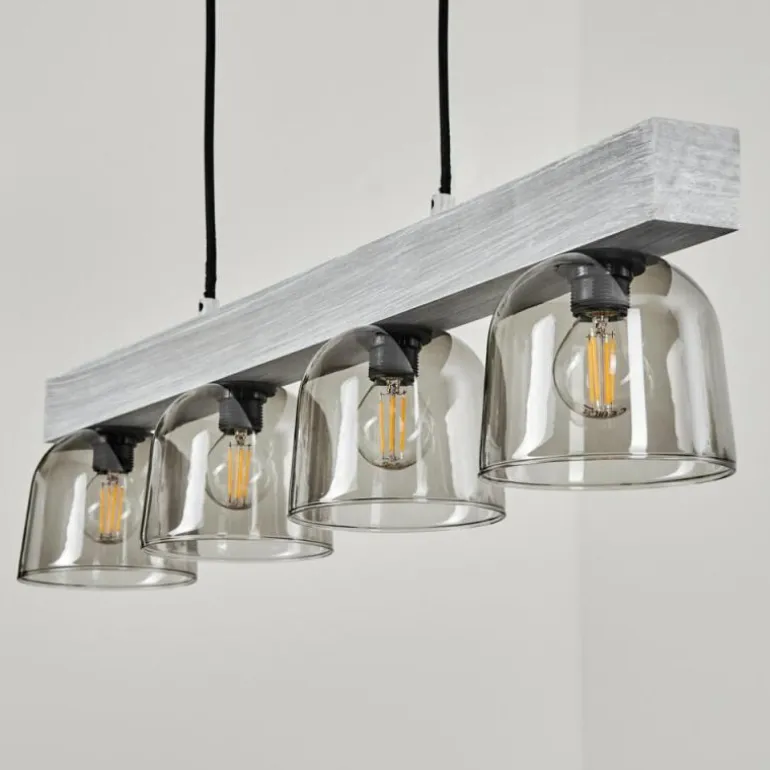 Suspension Skovde Argenté, 4 lumières