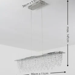 Suspension Slidre LED Chrome, 1 lumière, Télécommandes