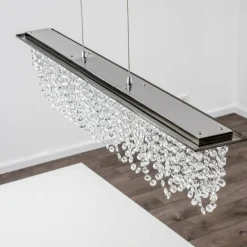 Suspension Slidre LED Chrome, 1 lumière, Télécommandes