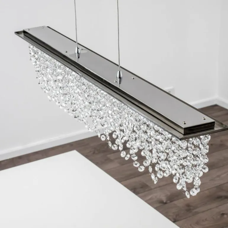 Suspension Slidre LED Chrome, 1 lumière, Télécommandes