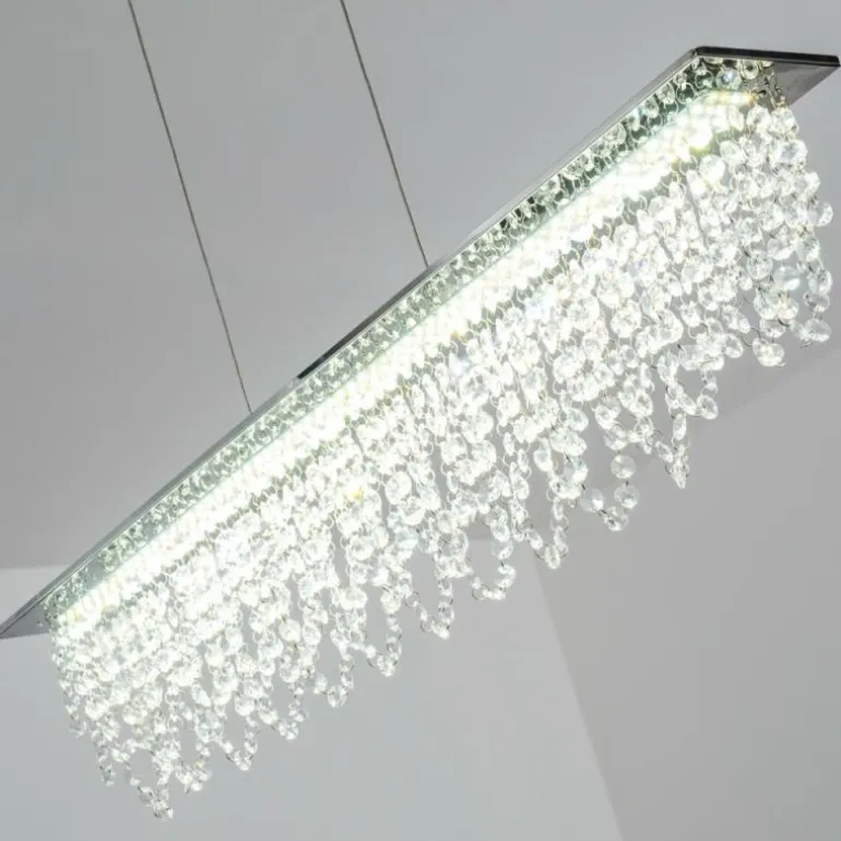 Suspension Slidre LED Chrome, 1 lumière, Télécommandes