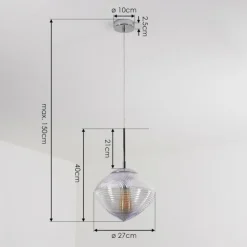 Suspension Sénal Chrome, 1 lumière