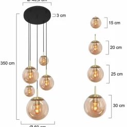 Suspension Steinhauer Bollique Laiton, 5 lumières