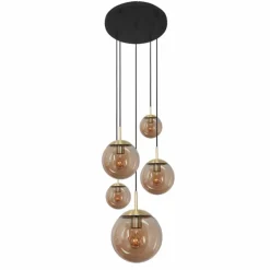 Suspension Steinhauer Bollique Laiton, 5 lumières