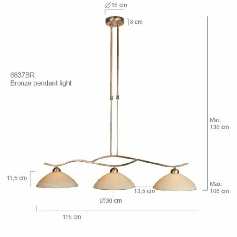 Suspension Steinhauer CAPRI Bronze, 3 lumières